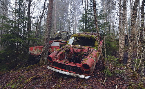 Wrack, Ruine, Auto, Fahrzeug, HD-Hintergrundbild HD wallpaper