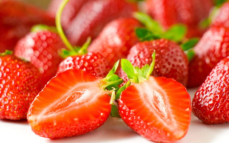 Strawberry Fruits, montón de fresas, foto, comida, fotos, fondo, Fondo de pantalla HD