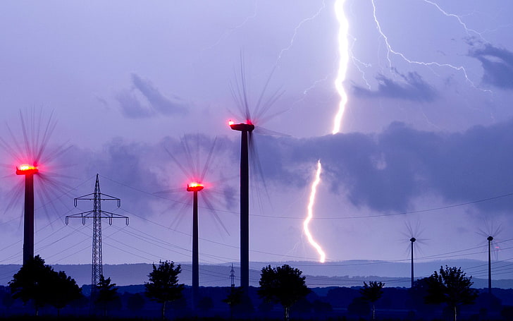 Blitz und Wolkenbildung, Blitz, Sturm, Natur, Landschaft, Langzeitbelichtung, Bewegungsunschärfe, HD-Hintergrundbild