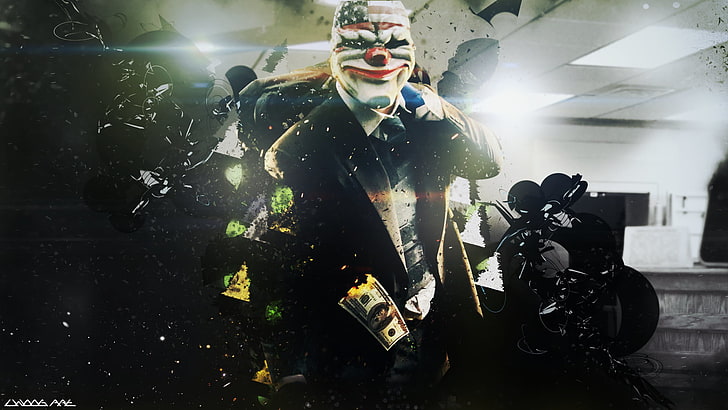 wallpaper badut, video game, Payday: The Heist, Payday 2, Wallpaper HD