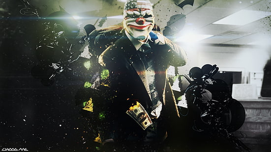 clown wallpaper, video games, Payday: The Heist, Payday 2, HD wallpaper HD wallpaper