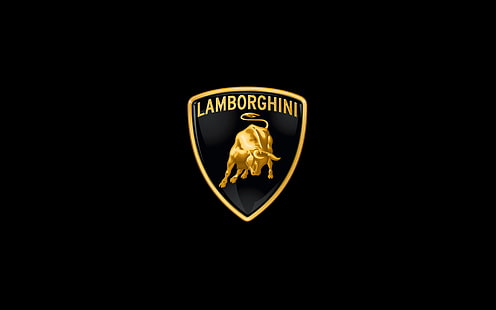 lamborghini, logo, art, voiture, minimal, sombre, Fond d'écran HD HD wallpaper