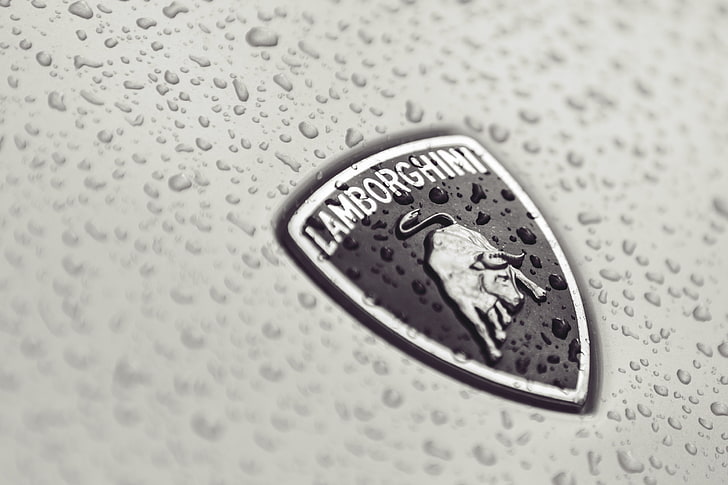 Logo Lamborghini, minimal, lamborghini, macro, badge, Fond d'écran HD