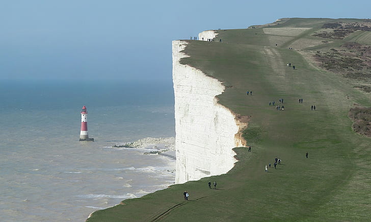 Cliffs Of Dover, Anglia, morze, Tapety HD