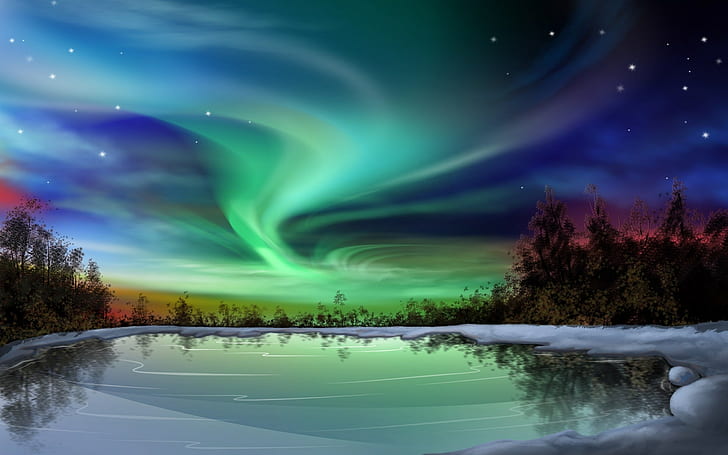 Aurora, Aurora Borealis, schöne Nordlichter, HD-Hintergrundbild