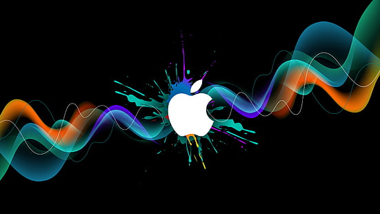 Ilustracja logo Apple, farba, jabłko, logo, marka, Tapety HD HD wallpaper