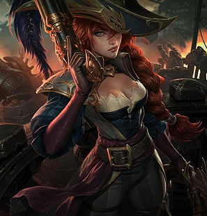 Captain Miss Fortune Hintergrundbild, League of Legends, Miss Fortune (League of Legends), HD-Hintergrundbild HD wallpaper