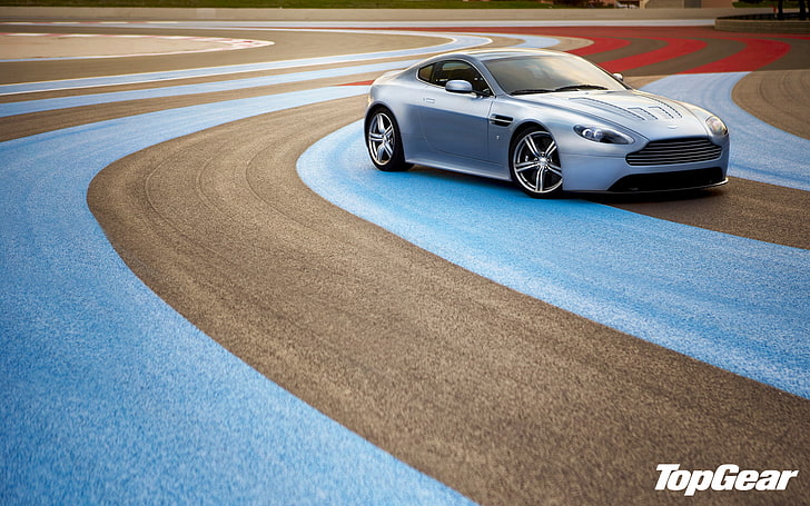 Gray Aston Martin Coupe Aston Martin Vantage Supercar Racing Track Hd Wallpaper Wallpaperbetter