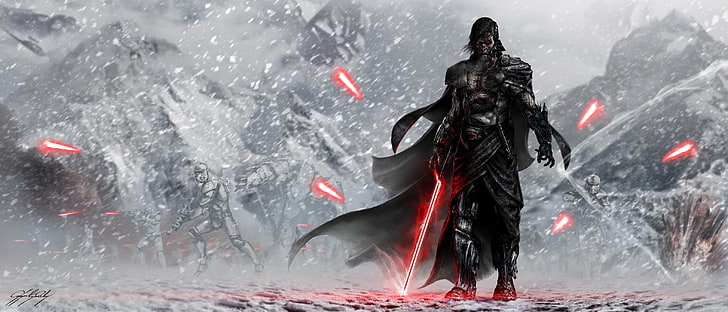 Star Wars Darth Vader digitales Hintergrundbild, Star Wars, Stormtrooper, Lichtschwert, Sith, Lord, Star Wars: The Force Awakens, HD-Hintergrundbild