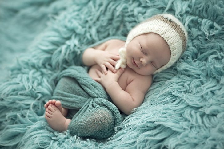 Photography, Baby, Blue, Cute, Smile, HD wallpaper