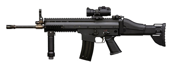 espingarda de espingarda preta, armas, FN SCAR, FN SCAR-L, HD papel de parede