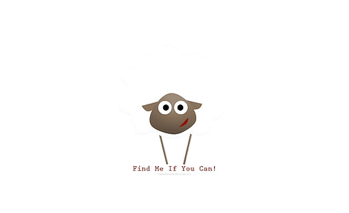 Find Me If You Can!, find me if you can text, Funny, cartoon, sheep, HD wallpaper HD wallpaper