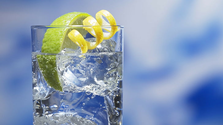 cocktail, drinks, gin, lemons, limes, tonic, HD wallpaper