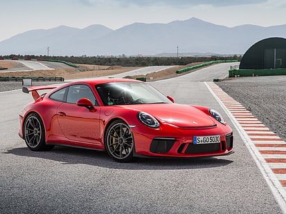 Porsche, Porsche 911 GT3, Auto, Porsche 911, Rotes Auto, Sportwagen, Fahrzeug, HD-Hintergrundbild HD wallpaper