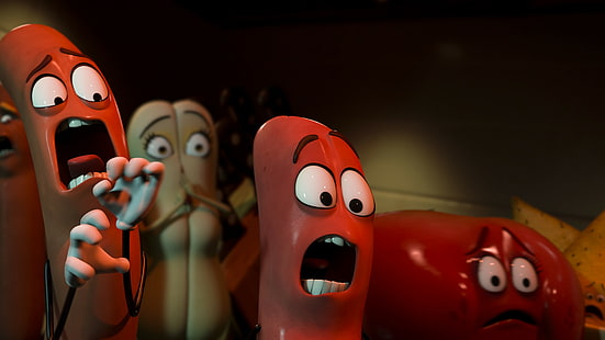 kiełbasa animacja 3D, Sausage Party, najlepsze filmy animowane 2016 roku, Tapety HD HD wallpaper