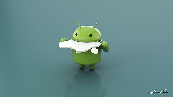 Android, lustiges Logo, HD-Hintergrundbild