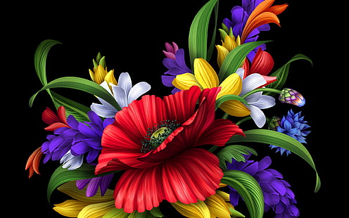 Specjalny bukiet kwiatów, płatki, wspaniały, piękny, fajny, Tapety HD HD wallpaper