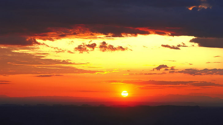 ภาพวาดพระอาทิตย์ตกพระอาทิตย์ตกแสงแดดท้องฟ้าเมฆ, วอลล์เปเปอร์ HD