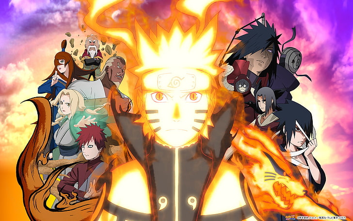 Naruto digital tapet, Anime, Naruto, Gaara (Naruto), Itachi Uchiha, Kabuto Yakushi, Madara Uchiha, Naruto Uzumaki, Obito Uchiha, Sasuke Uchiha, HD tapet