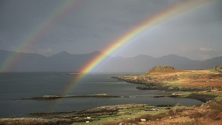 Rainbow In Scotl, fotografia, podróże, przyroda, tęcza, piękno, 3d i abstrakcja, Tapety HD