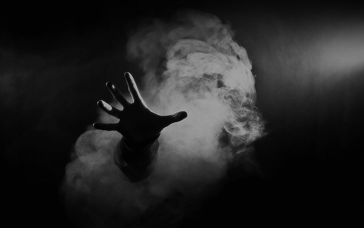 hand, from, smoke, black, HD wallpaper