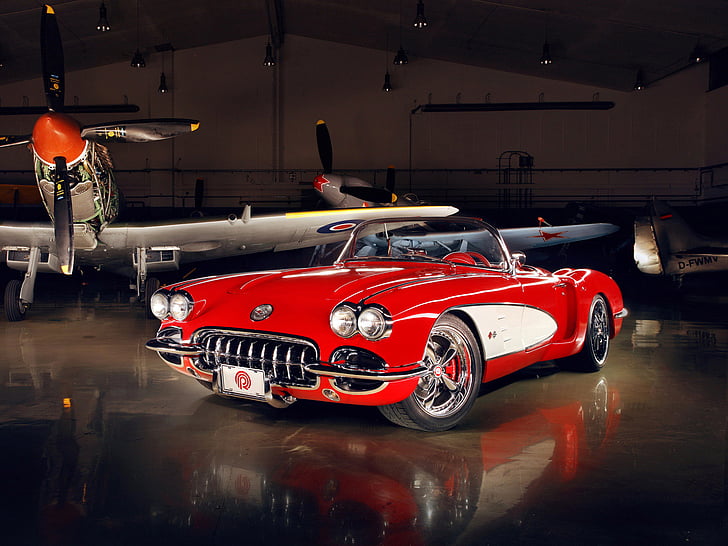 1959, c 1, chevrolet, corvette, custom, hot, muscle, pogea, retro, rod, rods, supercar, HD wallpaper