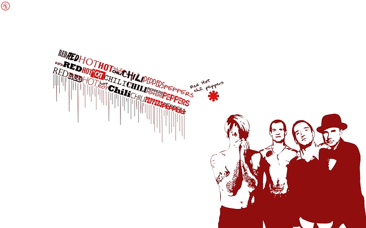 Red Hot Chili Pepper Band Illustration, Musik, Red, Hot, Rock, RHCP, Red Hot Chili Peppers, scharf, Chili, chilenisch, Paprika, HD-Hintergrundbild