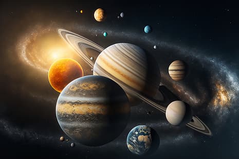 wszechświat, planeta, gwiazdy, galaktyka, układ słoneczny, Tapety HD HD wallpaper