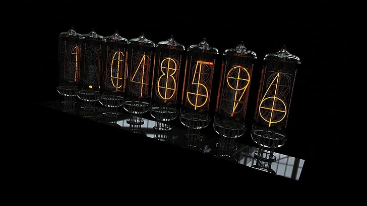 clear-and-brown number themed decor lot, Steins;Gate, Nixie Tubes, Divergence Meter, anime, HD wallpaper