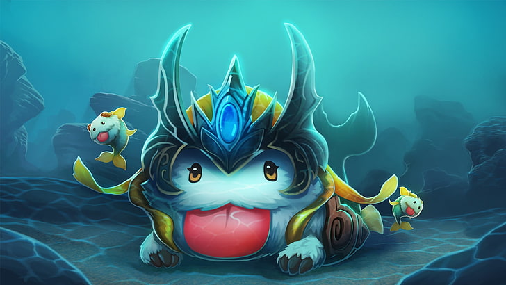 king fish cartoon illustration, League of Legends, Poro, nami (league of legends), HD wallpaper