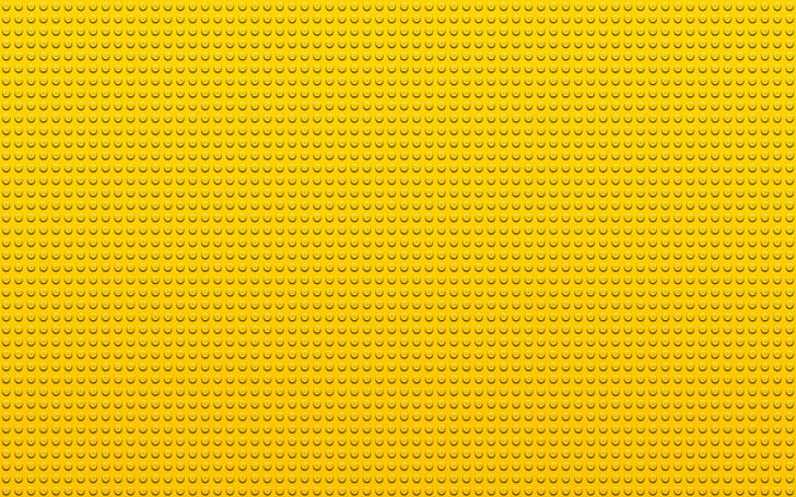 dots, lego, textures, yellow, HD wallpaper