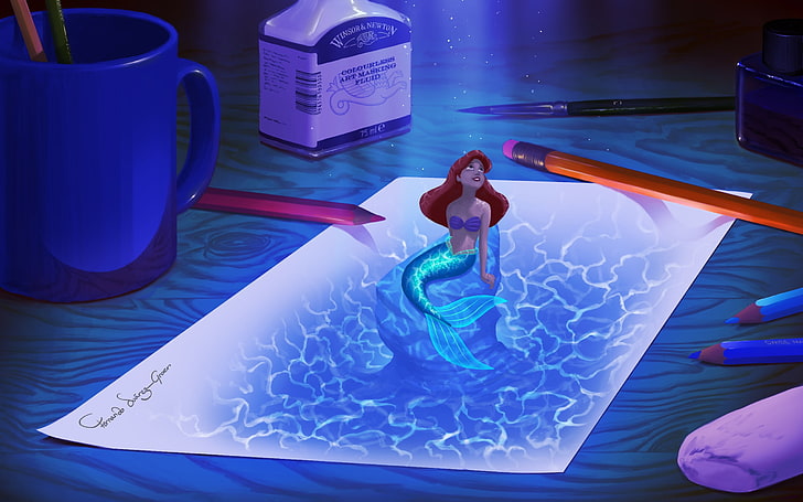 cartoon, Walt Disney, The Little Mermaid, HD wallpaper