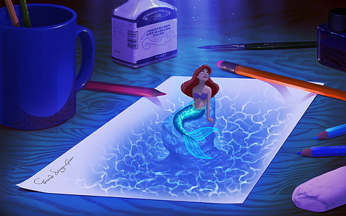 dessin animé, Walt Disney, la petite sirène, Fond d'écran HD HD wallpaper