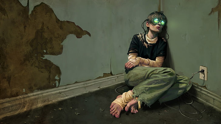 Dystopian, cyberpunk, sad, virtual reality, HD wallpaper | Wallpaperbetter