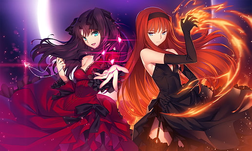 Anime Mädchen, Lunar Legend Tsukihime, Tohno Akiha, Tohsaka Rin, Fate Series, HD-Hintergrundbild HD wallpaper