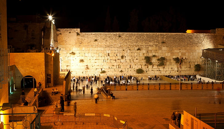 kota, israel, jerusalem, malam, agama, kuil, Wallpaper HD