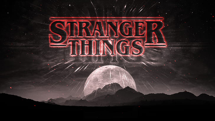 Stranger Things, TV, Moon, night, Sfondo HD