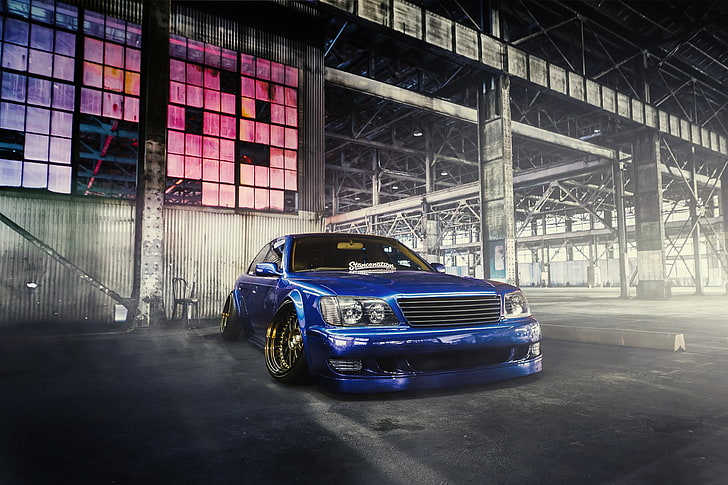 Lexus, Car, Blue, Front, Smoke, Elvis, Stancenation, LS400, HD wallpaper