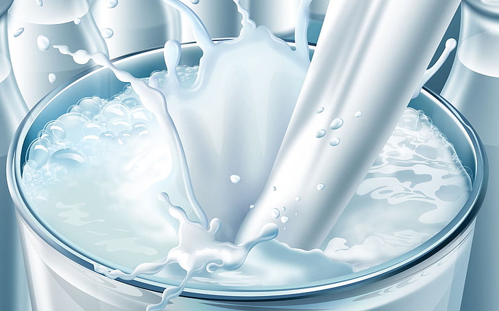 white, milk, drink, HD wallpaper