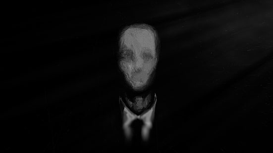 men's black suit illustration, Slender Man, dark, minimalism, HD wallpaper HD wallpaper