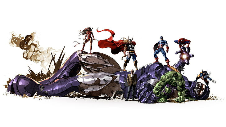 Комикси на Marvel, Хълк, Отмъстителите, HD тапет