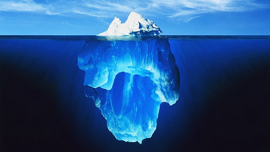 formação de gelo branco, geleira, iceberg, debaixo d'água, HD papel de parede HD wallpaper