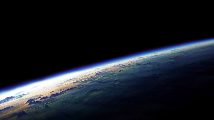 foto en órbita, espacio, tierra, atmósfera, Fondo de pantalla HD