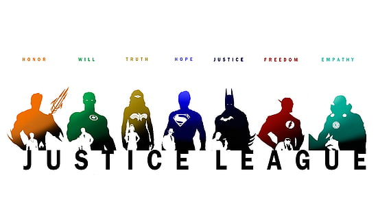Justice League tapet, DC Comics, superhjälte, Justice League, Wonder Woman, Batman börjar, Superman Man of Steel, Flash, Green Lantern, Aquaman, Martian Manhunter, HD tapet HD wallpaper