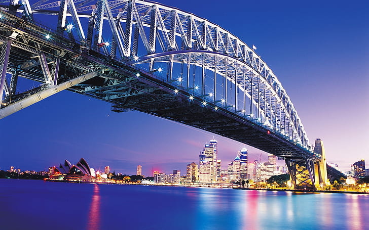 オーストラリア、橋、都市、港、シドニー、 HDデスクトップの壁紙