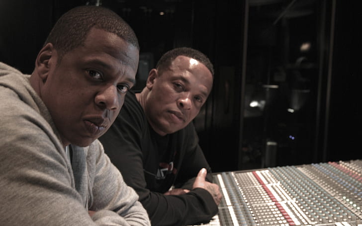 Jaz-Z и Dr Dre в студии, фотография Jay-Z и др.DRE, HD обои