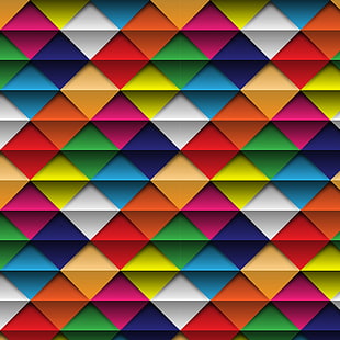 fondo, colorido, arco iris, cuadrado, color, rombo, geométrico, Fondo de pantalla HD HD wallpaper