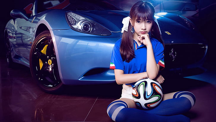 Cars little beauty, blue shirt, soccer, cars little beauty, blue shirt, soccer, HD wallpaper