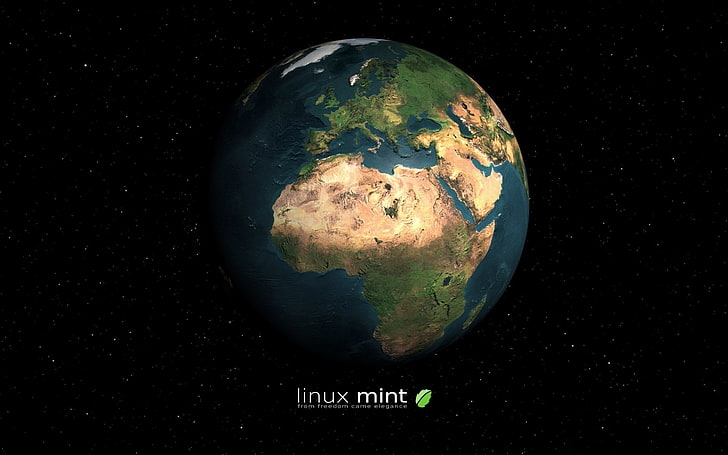 Technology, Linux, 3D, Earth, Linux Mint, Logo, Operating System, Planet, Stars, HD wallpaper
