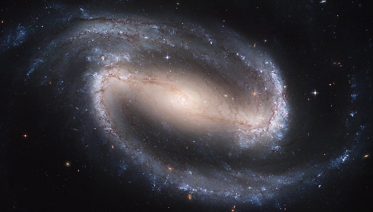Galáxia espiral barrada, ilustração da Via Láctea, 3D, espaço, galáxia, HD papel de parede